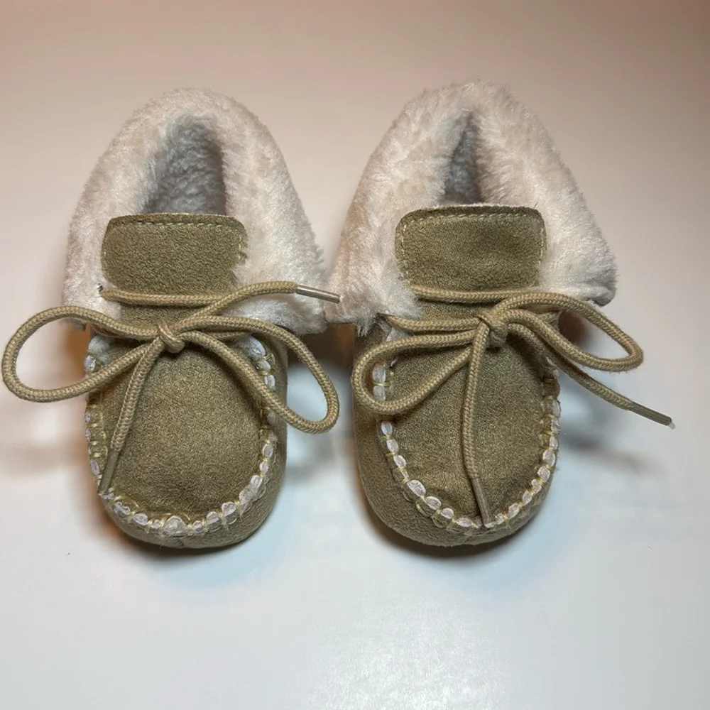 PatPat Baby Moccasin Booties Slippers Infant Child 6-9 Mos